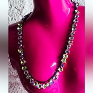 Elegant Swarovski aurora borealis Crystal Necklace